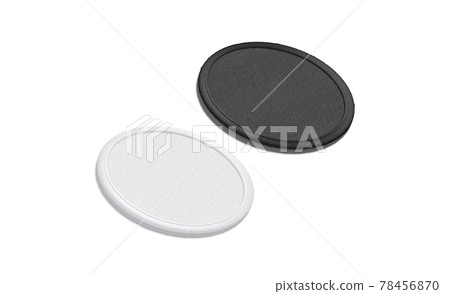 Blank black and white round embroidered patch mockup, side view Blank black and white round embroidered patch mockup, side view 78456870