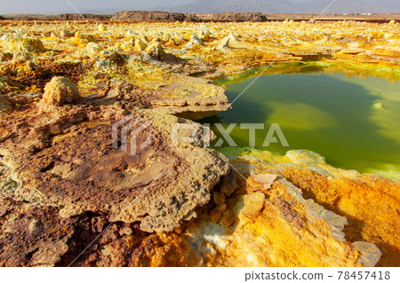 Dallol in the Dallol Desert, where the colorful land spreads Dallol in the Dallol Desert, where the colorful land spreads 78457418
