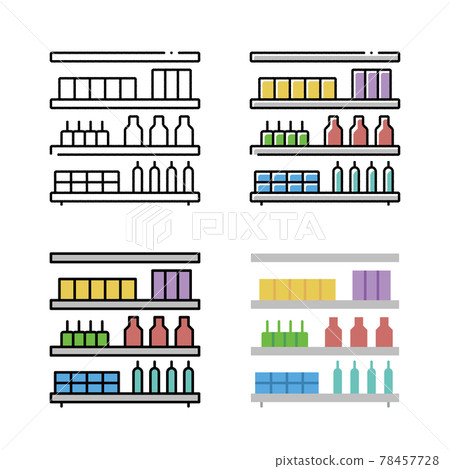 Store shelf display Hand-painted and pass and flat paint set Store shelf display Hand-painted and pass and flat paint set 78457728