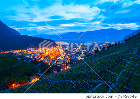 Bolzano aerial panoramic view, Italy 78459549