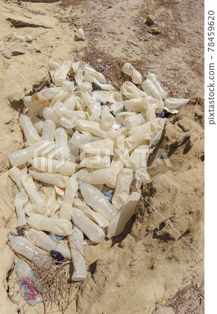 Heap, dump of plastic bottles faded in the sun in the desert Heap, dump of plastic bottles faded in the sun in the desert 78459620