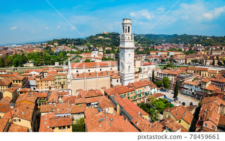 Verona Cathedral aerial panoramic view 78459661