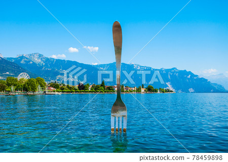 Vevey Fork, Lake Geneva in Switzerland 78459898