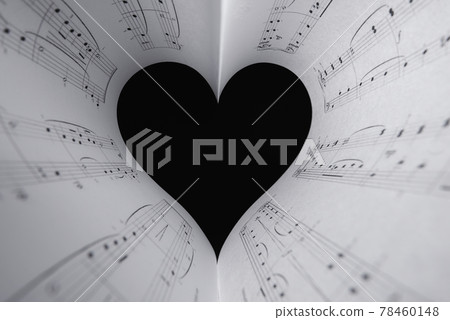 The black and white concept of the love of music. Foreground soft focus. The black and white concept of the love of music. Foreground soft focus. 78460148