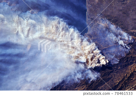 Forest fire from space. Elements of this image were furnished by NASA. Forest fire from space. Elements of this image were furnished by NASA. 78461533