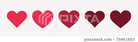 Heart shape symbol, love signs. Red heart icons. 78461603