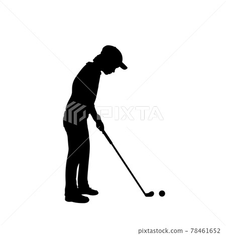 Silhouette boy playing golf sport. Silhouette boy playing golf sport. 78461652