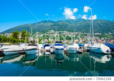 Locarno port with boats, Switzerland 78462189