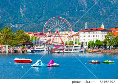 Locarno port with boats, Switzerland 78462192