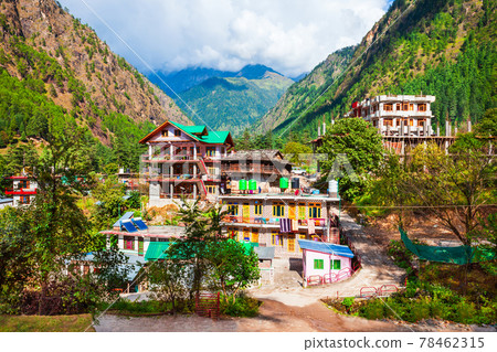 Local houses in Kasol village, India 78462315