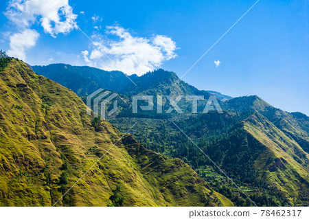 Himalaya mountains landscape, Parvati valley 78462317