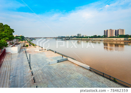 Sabarmati riverfront aerial view, Ahmedabad Sabarmati riverfront aerial view, Ahmedabad 78462359