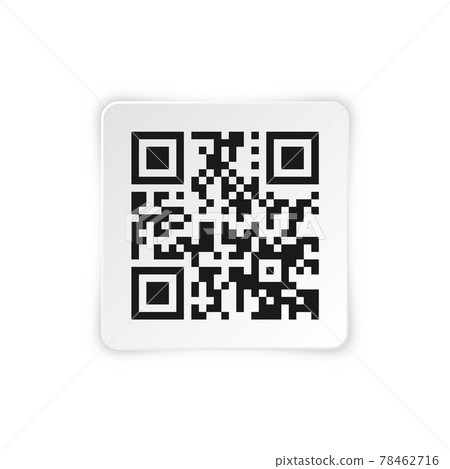 Realistic QR code sticker. Identification tracking code. Serial number, product ID with digital Realistic QR code sticker. Identification tracking code. Serial number, product ID with digital 78462716