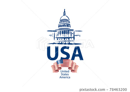 Vector sign White House USA hand drawn Vector sign White House USA hand drawn 78463200