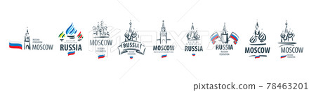A set of vector icons of Russia, drawn by hand on a white background A set of vector icons of Russia, drawn by hand on a white background 78463201