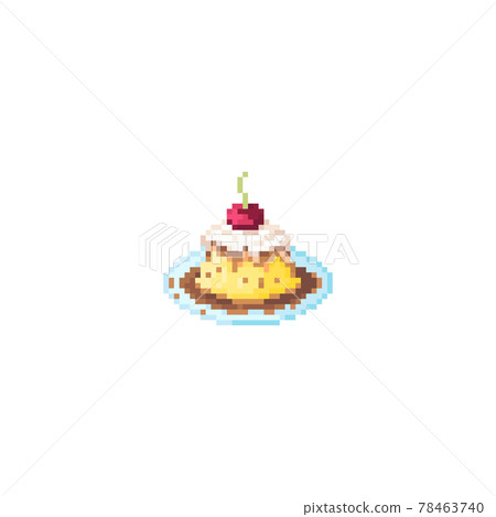 Pixel piece of cake isolated Royalty Free Vector Image