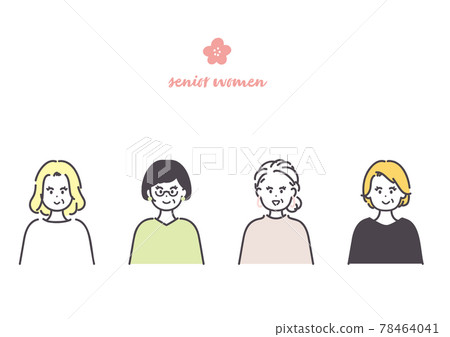 Icon illustration of 4 senior women 78464041