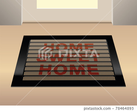 Home sweet home written on a doormat. Vector illustration. Home sweet home written on a doormat. Vector illustration. 78464893
