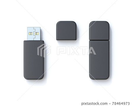 Black usb flash drive template 3D 78464973