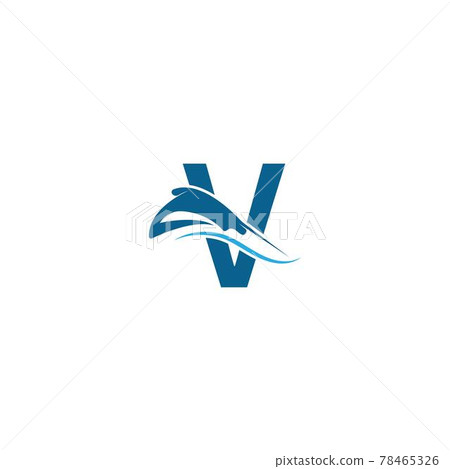Letter V with stingray icon logo template illustration Letter V with stingray icon logo template illustration 78465326