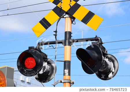 Railroad track railway crossing Railroad track railway crossing 78465723