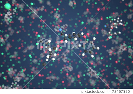 Deltamethrin molecule made with balls, conceptual molecular model. Chemical 3d rendering 78467550