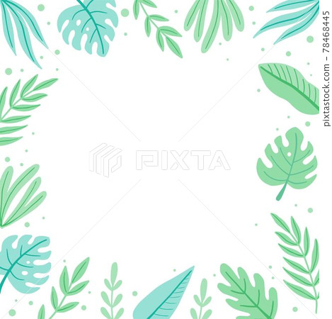 Tropical leaf frame for text decoration. Vector illustration. 78468445