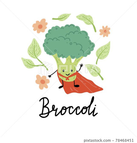 Cartoon broccoli character. Vector illustration Cartoon broccoli character. Vector illustration 78468451