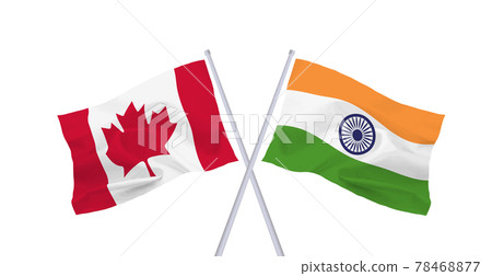 Indian and Canadian flags 78468877