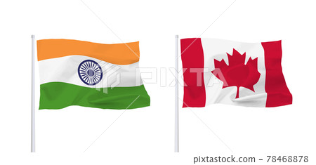 Indian and Canadian flags Indian and Canadian flags 78468878
