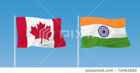 印度和加拿大國旗 78468880