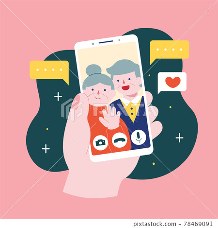 Grandparents on video call Grandparents on video call 78469091