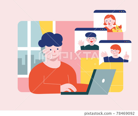 Video call when working from home 78469092