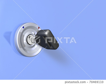 Ignition key. Off image. 3D rendering. Ignition key. Off image. 3D rendering. 78469110
