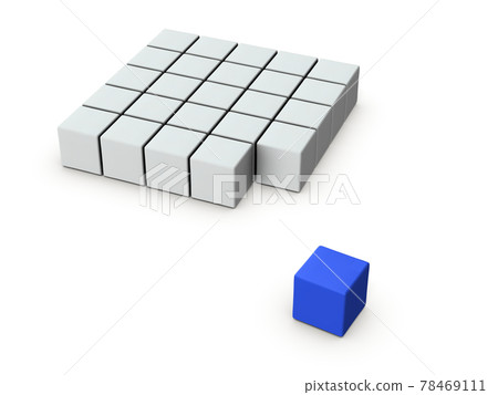 An abstract that represents an individual independent of the majority. 3D rendering. An abstract that represents an individual independent of the majority. 3D rendering. 78469111