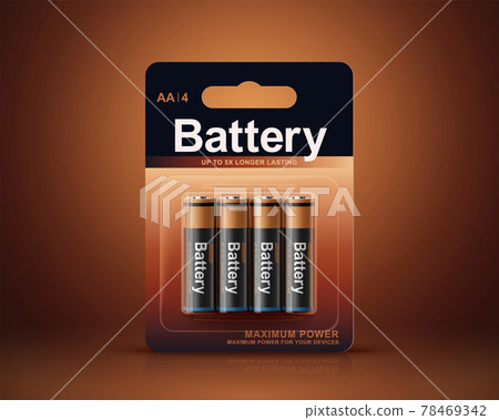 3d battery blister package design 78469342