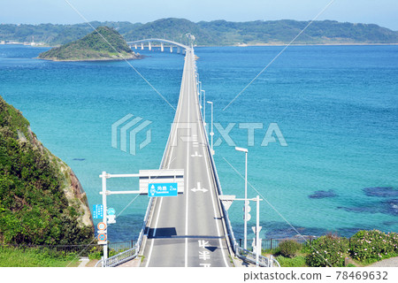 Autumn Tsunoshima Bridge, early morning Autumn Tsunoshima Bridge, early morning 78469632
