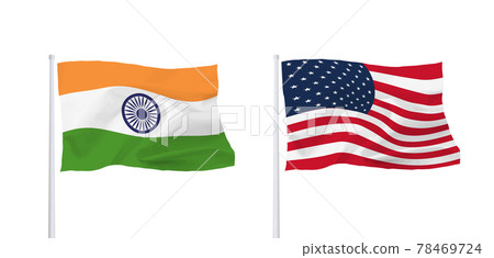 Indian and American flags Indian and American flags 78469724