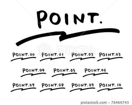 Cute POINT Point number 01-10 set / Handwritten character illustration material 78469743