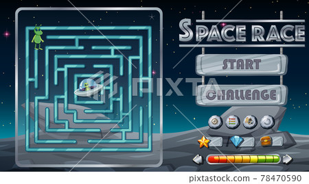 Maze game with space theme template Maze game with space theme template 78470590