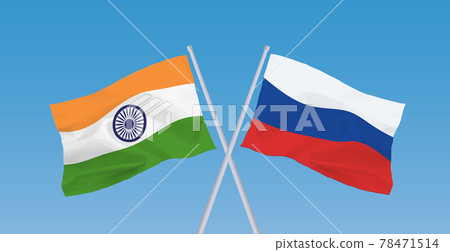 印度和俄羅斯國旗 78471514