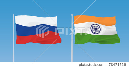 印度和俄羅斯國旗 78471516