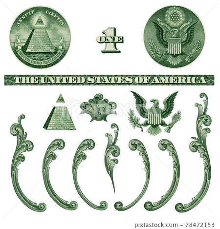 American 1 dollar bill parts 78472153