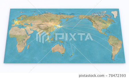 World map network communication link remote 78472393