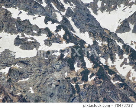 Rock surface of the remaining snow 78473727