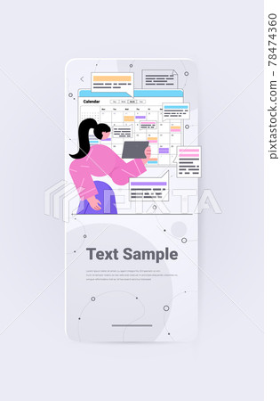 businesswoman planning day scheduling appointment in online calendar app agenda meeting plan time management 78474360