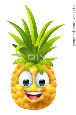 Pineapple Fruit Cartoon Emoticon Emoji Mascot 78477170