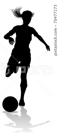 Female Soccer Football Player Woman Silhouette 78477173