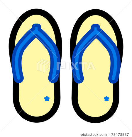Illustration of simple and cute flip flops 78478887