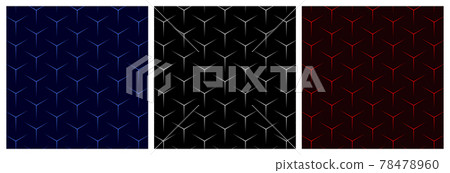 Set of abstract geometric seamless pattern with lines. 78478960